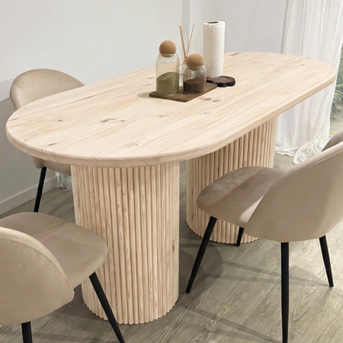 Mesa comedor Selene en pino macizo