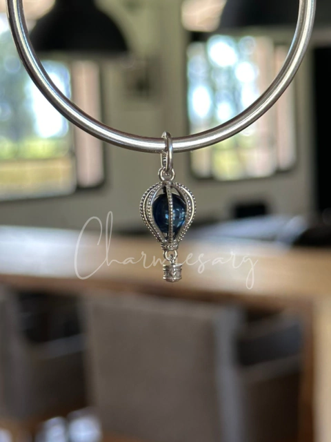 Charm Plata 925 Globo Aerostatico Azul - comprar online