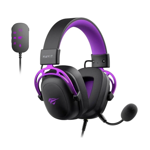 Headset Gamer Havit Gamenote H2002C + U USB 7.1 Preto/Roxo