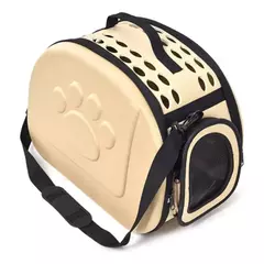 Transportador Para Mascotas Beige + Collar para Mascotas con Luz Led -Celeste en internet