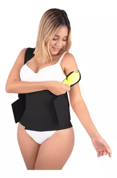 Faja Chaleco Neoprene Sauna Reductora + Electroestimulador de Abdomen Recargable - Phylo Shop