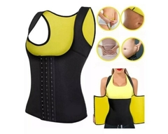 Faja Chaleco Neoprene Sauna Reductora + Electroestimulador de Abdomen Recargable
