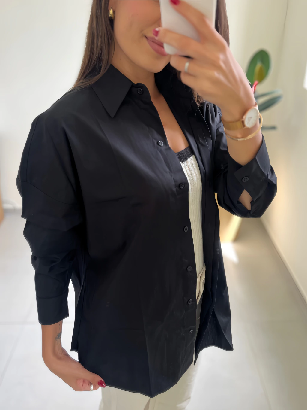 Camisa Oversized Preta - 100% Algodão