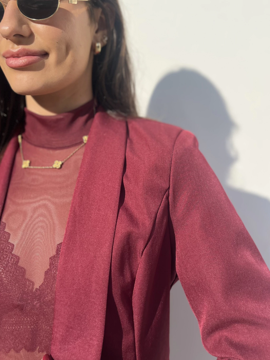 Blusa de Tule - Bordô