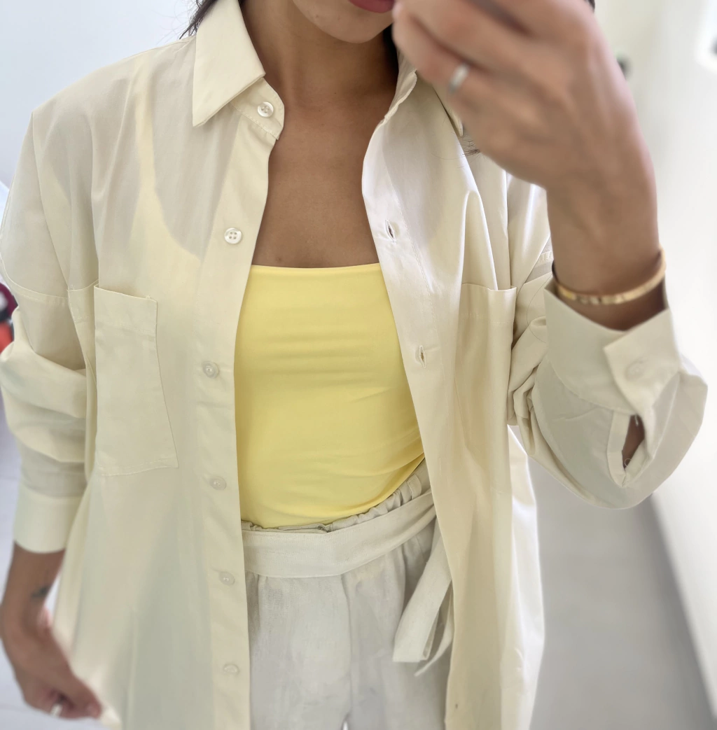Cropped Basic em Poliamida - Amarelo