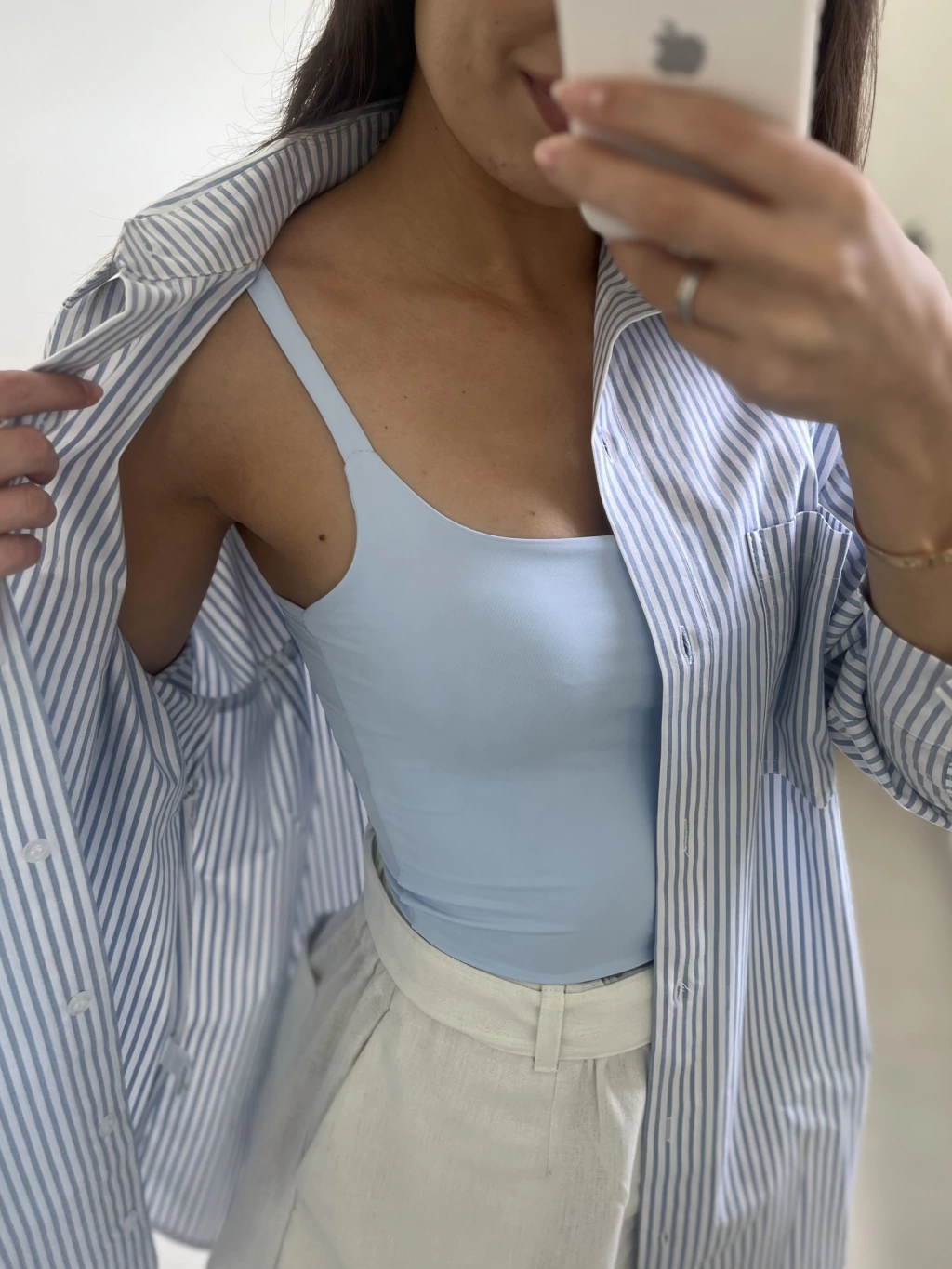 Cropped Basic em Poliamida - Azul