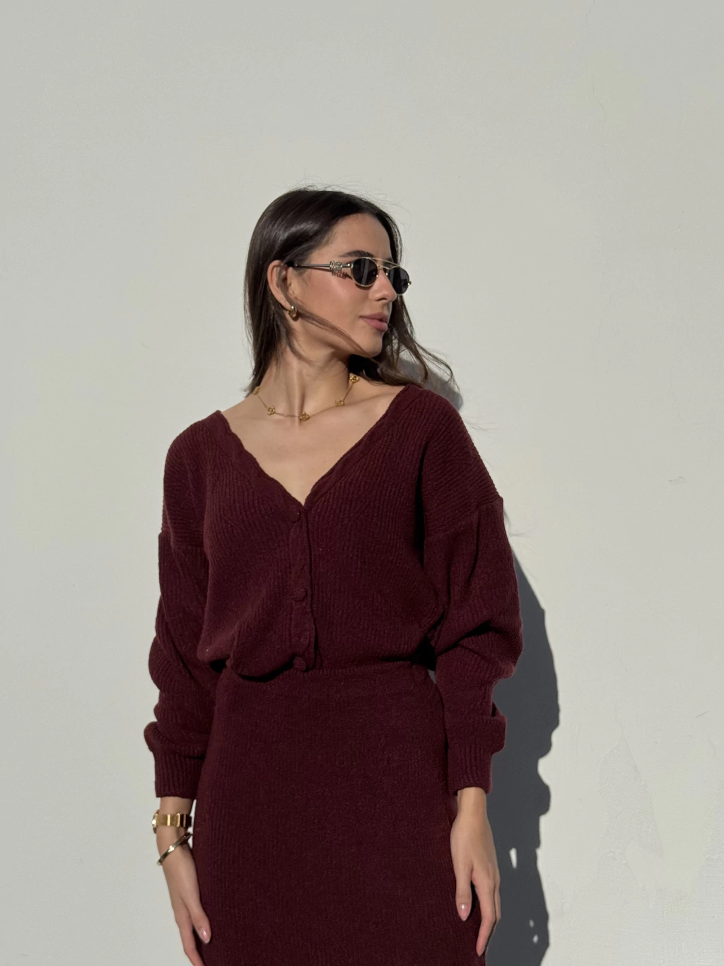 Conjunto em Tricot - Borgonha