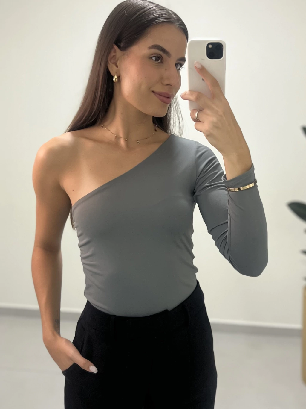 Body Lara Cinza - Poliamida