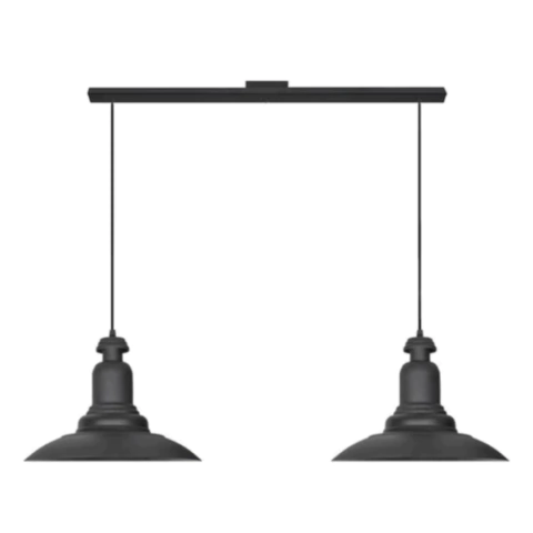 Lamparas Colgantes Barral Doble Campana Industrial Apto Led - comprar online