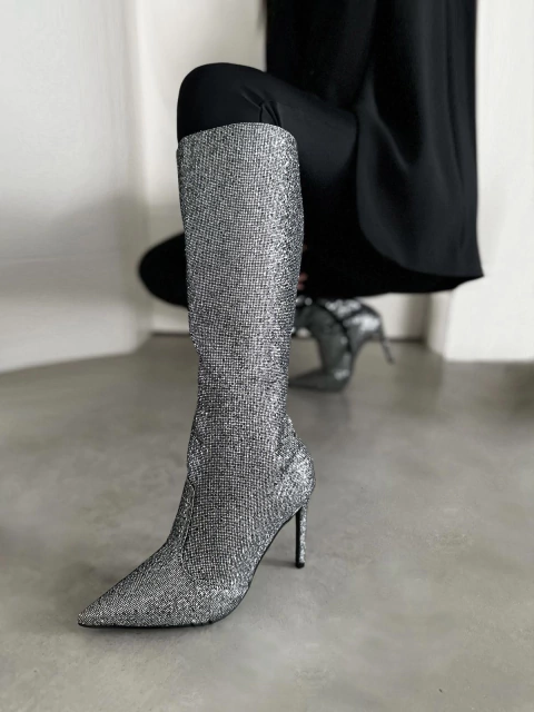 Bota Luxor Cano Alto Prata - comprar online