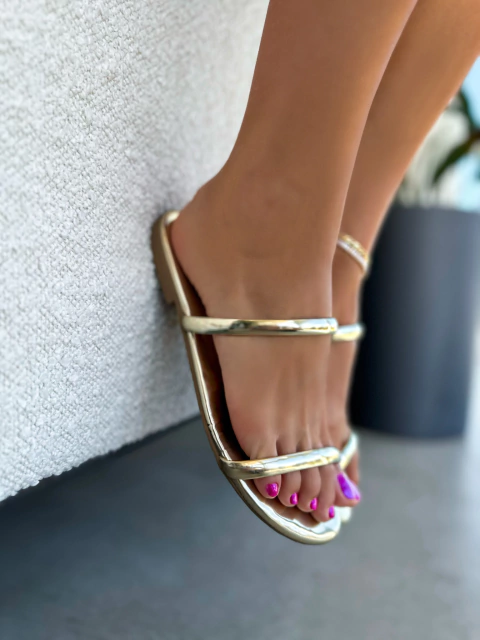 Flat Minimal Dourado Espelhado