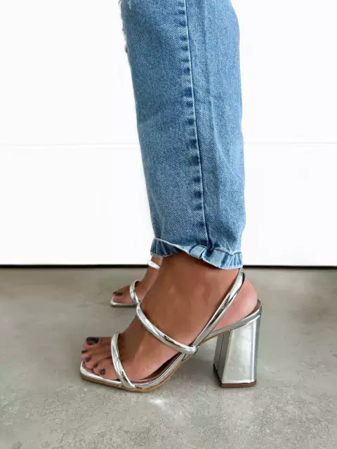 Sandália Mirror Minimal Prata