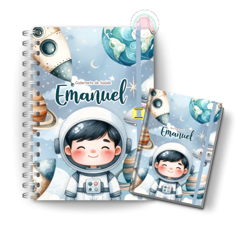 CADERNETA+PORTA DOCUMENTOS MINI - ASTRONAUTA - comprar online