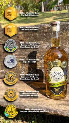 Cachaça Extra Premium 12 Anos Europeu Dom Tápparo – 750ml + Copo Dose Ole 60ml Vidro - Dom Tápparo - loja online