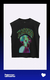 REMERA NEGRA ESTAMPADA TALLE S