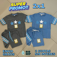 OFERTA 2X1 | CONJUNTO AFA NIÑOS PLATINIUM EDICION LIMITADA! GRIS/CELESTE