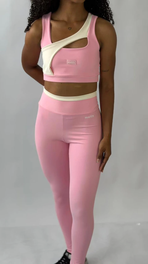 Conjunto Calça Ariana + Top Nalu Rosa Candy