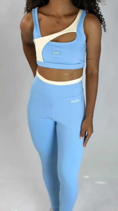 Conjunto Calça Ariana + Top Nalu Azul Bebê