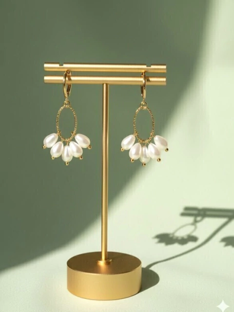 Brincos mini argola com contas de murano gota - comprar online