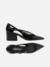 Scarpin Vermelho Couro Bloco Semi Aberto Tiras - comprar online