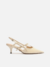 Scarpin Branco Salto Fino Slingback Laço