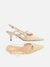 Scarpin Branco Salto Fino Slingback Laço - comprar online
