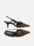 Scarpin Animal Print Salto Fino Slingback Laço - comprar online