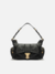 Bolsa Tiracolo Preta Couro Média Bolsos - comprar online