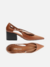 Scarpin Vermelho Couro Bloco Semi Aberto Tiras - loja online