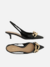 Scarpin Preto Salto Kitten Slingback Elos - loja online