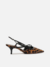 Scarpin Animal Print Salto Fino Slingback Laço
