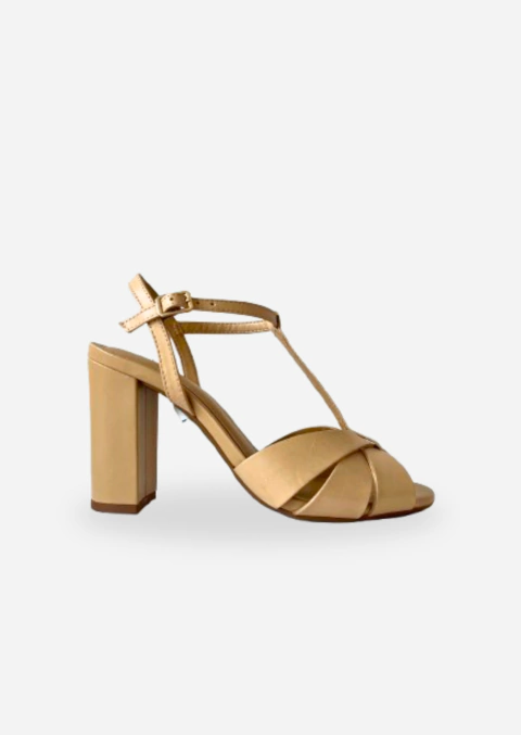 Sandália Salto Bloco Nude Verano - comprar online