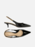 Scarpin Preto Salto Kitten Slingback Corrente - comprar online
