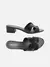 Mule Preto Couro Salto Bloco - comprar online