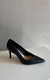 Scarpin Preto Couro Salto Médio Fino Detalhe
