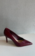 Scarpin Preto Couro Salto Médio Fino Detalhe - comprar online