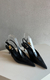 Scarpin Preto Couro Salto Kitten Metal - loja online