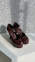 Scarpin Marrom Couro Salto Alto Meia Pata - loja online