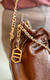Imagem do Bolsa Hobo Marrom Cacau Couro Grande Alça Corrente
