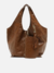 Bolsa Hobo Preta Couro Grande Barbicacho