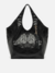 Bolsa Hobo Preta Couro Grande Barbicacho - comprar online