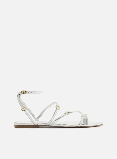 Sandália Rasteira Couro Tiras Finas - comprar online