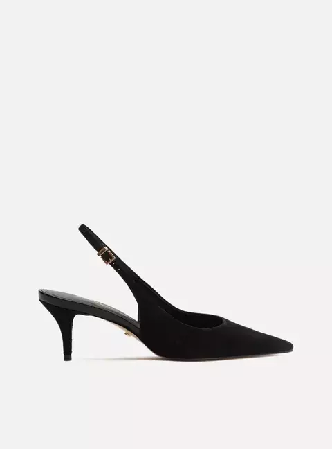 Scarpin Acamurçado Slingback Salto Baixo - comprar online