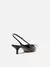 Scarpin Couro Salto Baixo Slingback Laço