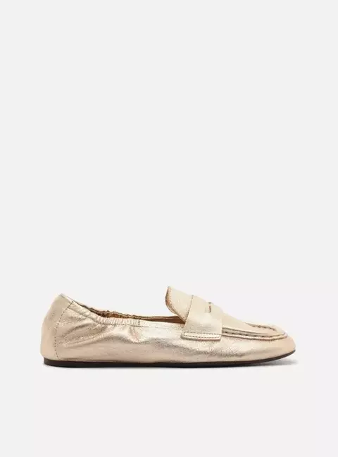 Mocassim Preto Couro Bico Quadrado Soft