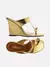 Sandália Dourada Couro Anabela Tira Thong Snake - comprar online