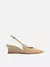 Scarpin Bege Couro Salto Baixo Anabela Slingback