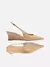 Scarpin Bege Couro Salto Baixo Anabela Slingback - comprar online