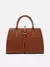 Bolsa Tote Marrom Grande Metal Tiras Frontais