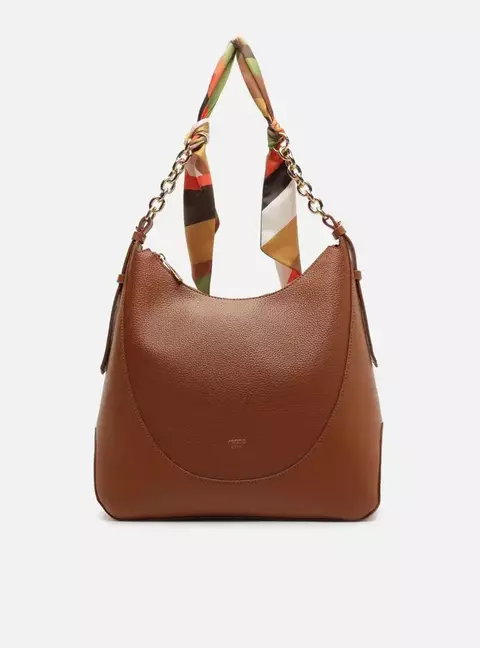 Bolsa Hobo Marrom Grande Alça Lenço